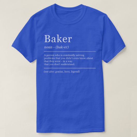 Dictionary Baker Baking Definition T-shirt (Design voorkant)