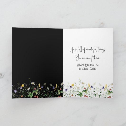 Dictionary Definition For Friend With Wildflowers Kaart (Binnen)