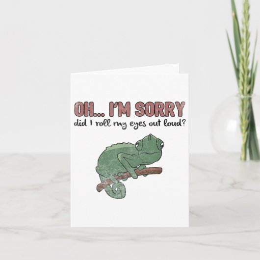 Did I Roll My Eyes Out Loud - Funny Chameleon Quot Kaart (Voorkant)