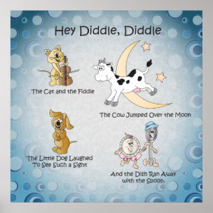 Diddle, Diddle Nursery Rhyme Art Poster