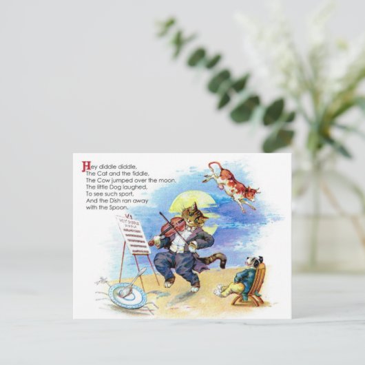 Diddle Diddle Nursery Rhyme Briefkaart (Staand voorkant)
