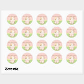 Diddles Boerderij Moo-Koe Baby shower-envelop afdi Ronde Sticker (Vel)