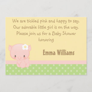 Diddles Boerderij Pig Baby shower Uitnodiging