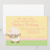 Diddles Farm Lamb Invitation d'anniversaire (Devant / Derrière)