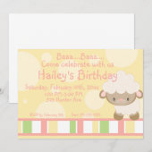 Diddles Farm Lamb Invitation d'anniversaire 2 (Devant / Derrière)