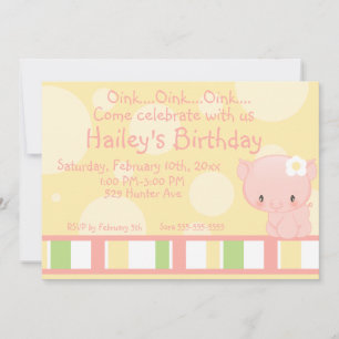 Diddles Farm Pig Invitation d'anniversaire 2