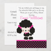 Diddles Poodle Baby shower Invitation Kaart (Voorkant / Achterkant)