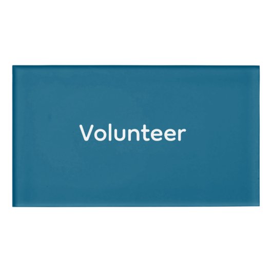 D'identification Badge de bénévole - Bleu (Devant)