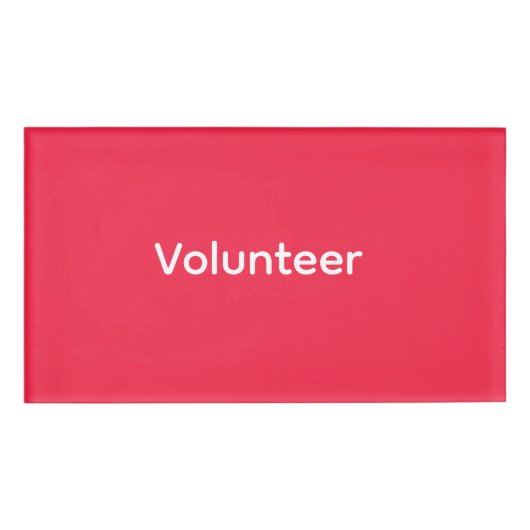 D'identification Badge de bénévole - Rouge (Devant)