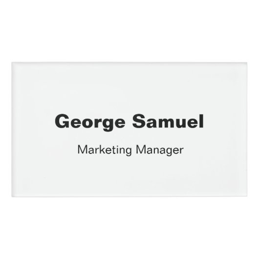 D'identification Badge de nom d'employé pour entreprise simple (Devant)