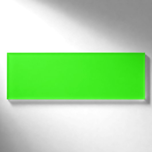 D'identification Badge de nom mince vert néon (Devant)