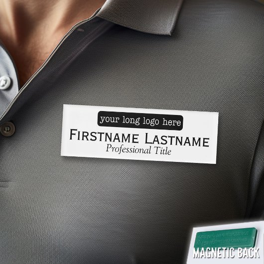 D'identification Badge de nom personnalisé avec logo horizontal