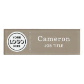 D'identification Badge Employé Marron Logo Entreprise Moderne (Devant)