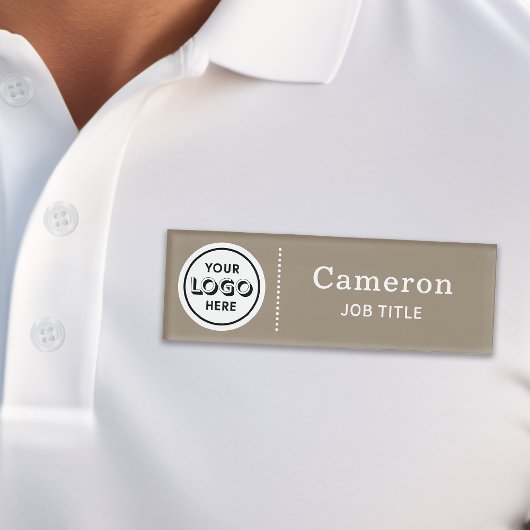 D'identification Badge Employé Marron Logo Entreprise Moderne