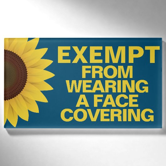 D'identification Badge Exempté de Masque Fleur de Tournesol (Devant)