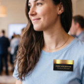 D'identification Métallic Gold Noir Nom Titre Badge