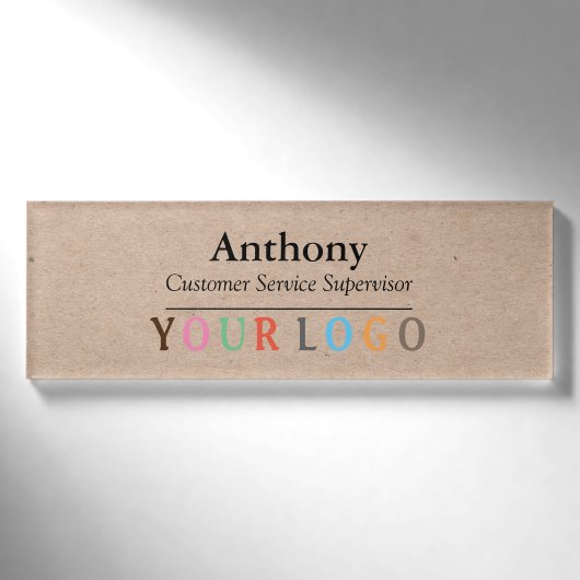 D'identification Nom Badge Magnet Custom Logo Personnel Employé Gra (Devant)