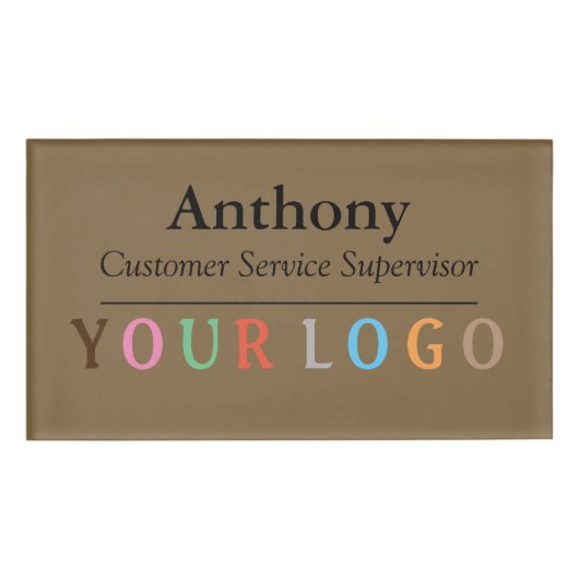 D'identification Nom Badge Magnet Custom Logo Personnel Employé Gra (Devant)