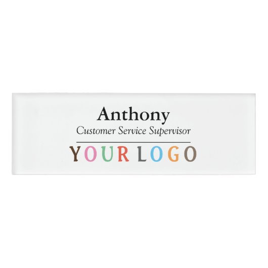 D'identification Nom Badge Magnet Custom Logo Personnel Employé Gra (Devant)