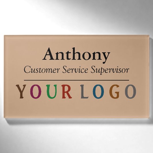 D'identification Nom Badge Magnet Custom Logo Personnel Employé Gra (Devant)
