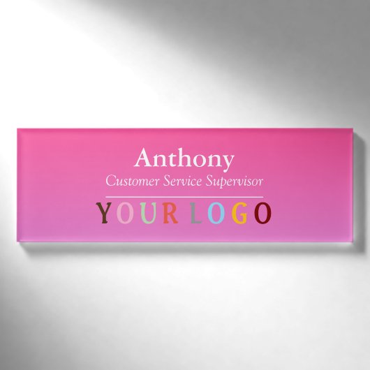 D'identification Nom Badge Magnet Custom Logo Personnel Employé Gra (Devant)