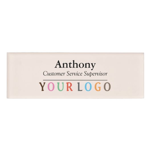 D'identification Nom Badge Magnet Custom Logo Personnel Employé Gra (Devant)