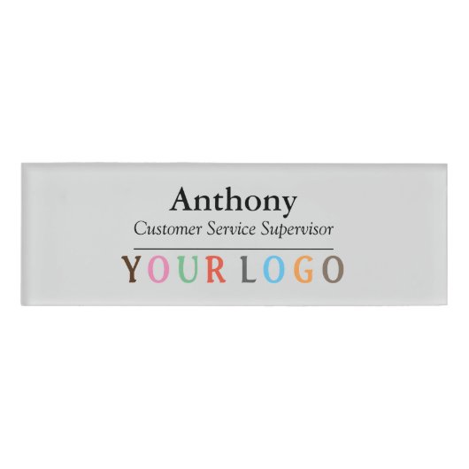 D'identification Nom Badge Magnet Custom Logo Personnel Employé Gra (Devant)