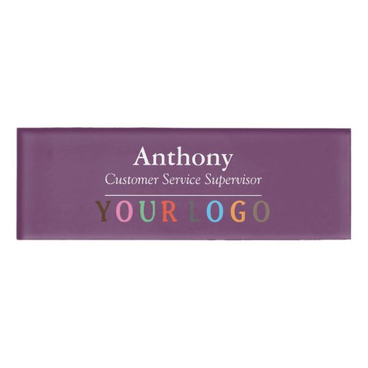 D'identification Nom Badge Magnet Custom Logo Personnel Employé Gra (Devant)