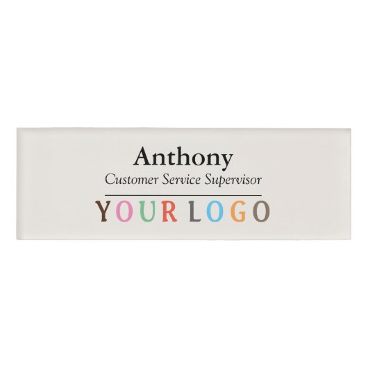 D'identification Nom Badge Magnet Custom Logo Personnel Employé Gra (Devant)