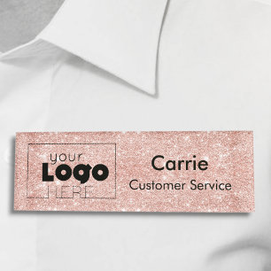 D'identification Rose Gold Parties scintillant Nom Badge Logo Emplo