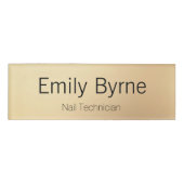 D'identification Simple Gold Employé Nom magnétique Balise Badge (Devant)