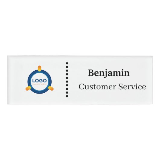 D'identification Small Name Badge Magnet Custom Logo Employee (Devant)