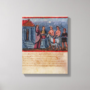 Dido offeert zich op Vergilius Vaticanus Canvas Afdruk