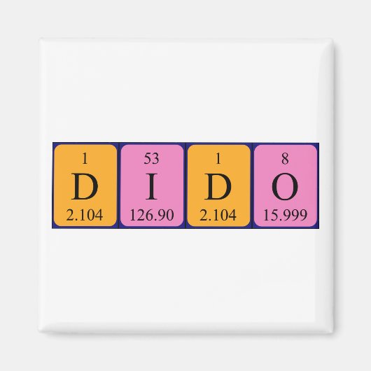 Dido periodieke table name magnet magneet (Voorkant)