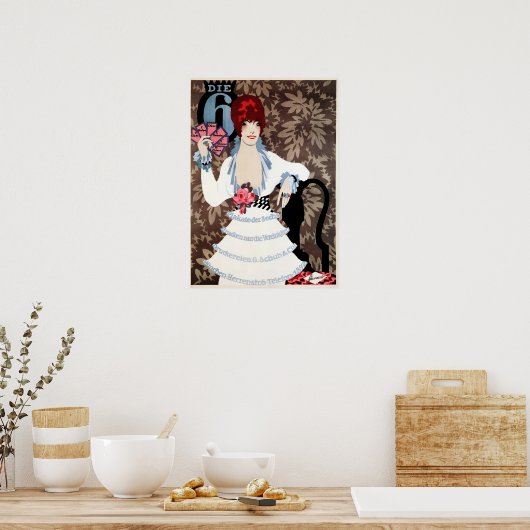 DIE 6 oude Deutsche Printer Advert Max Schweizer Poster (Keuken)