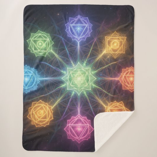 Die 7 Chakren´4 Sherpa Deken (Voorkant)
