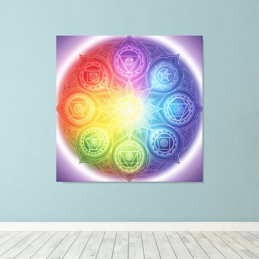 Die 7 Chakren´9 Canvas Afdruk (Insitu (Houten vloer))
