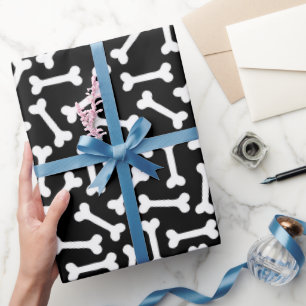Die botten (op zwart) cadeaupapier