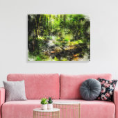 Die Brücke im Wald Canvas Afdruk (Insitu (Woonkamer))