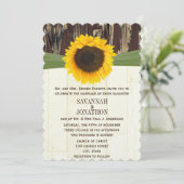 Die Cut Barre Faire-part de mariage de tournesol e (Debout devant)