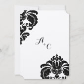 Die Cut  Black Damask Wedding Kaart (Voorkant)