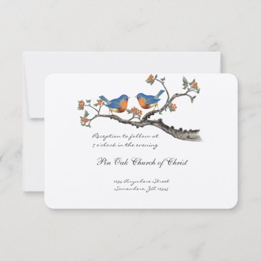 Die Cut  Bluebirds Bruiloft Behuizing Kaart (Voorkant)