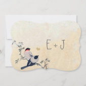 Die Cut  Cherry Blossom Chickadee Wedding Kaart (Achterkant)