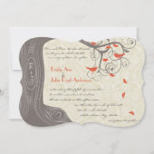 Die Cut Coral Tree Birds Mariage Invitations (Devant)