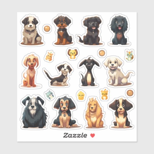 Die Cut Dog Stickers (Vel)