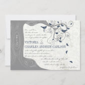 Die Cut Grey Inséparable de la Marine Invitations (Devant)