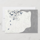 Die Cut Grey Inséparable de la Marine Invitations (Dos)