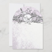 Die Cut Love Bird Lavender Scroll Wedding Kaart (Voorkant)