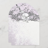 Die Cut Love Bird Lavender Scroll Wedding Kaart (Voorkant / Achterkant)