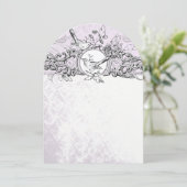 Die Cut Love Bird Lavender Scroll Wedding Kaart (Staand voorkant)